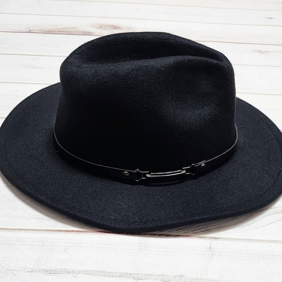 NWOT Two Tone Unisex Black and Tan Fedora Hat XL - Picture 8 of 11